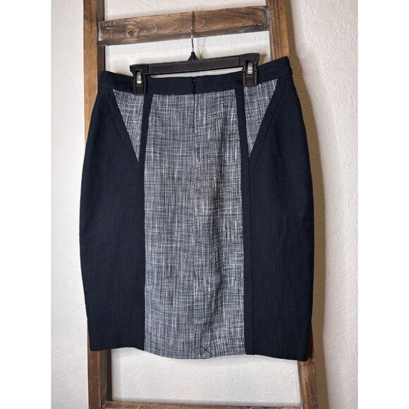 Calvin Klein Above the Knee Skirt Size 4 Office Work Party Black/Ivory NEW $89 - Picture 2 of 6